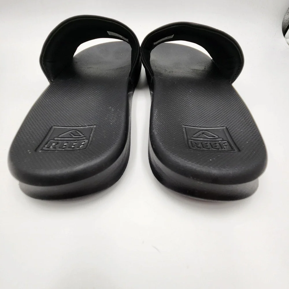 Reef One Slide Mens Black Sandals Athletic Beach Pool Water Shoes Size 11
